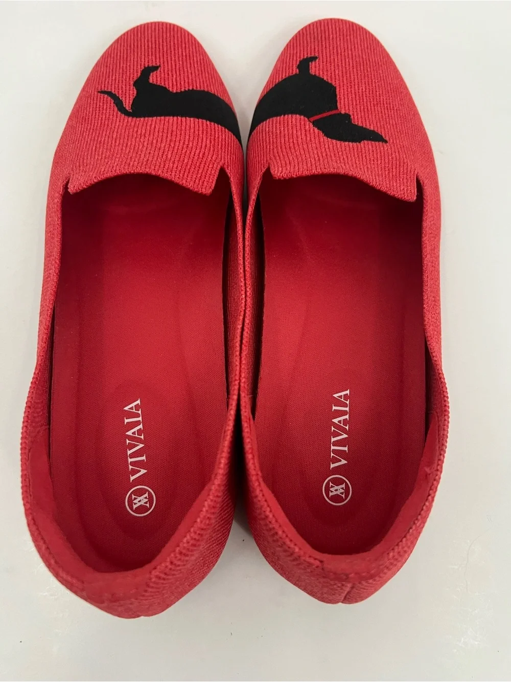 VIVAIA Audrey Red Coraldog Dachshund Slip-On Loafers